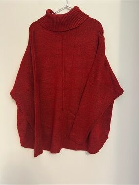 Christopher & Banks Red Acrylic/Polyester Turtleneck Sweater NWT size XL